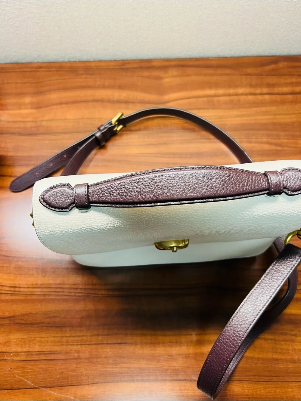 Coach Classic Pebbled Leather Crossbody Bag in Cream